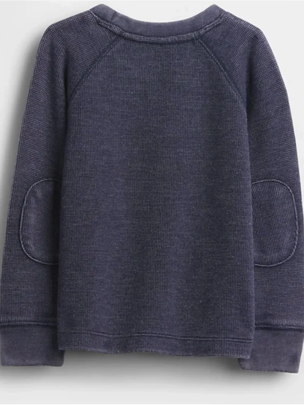 GAP Navy Waffle Crewneck with Gold Logo